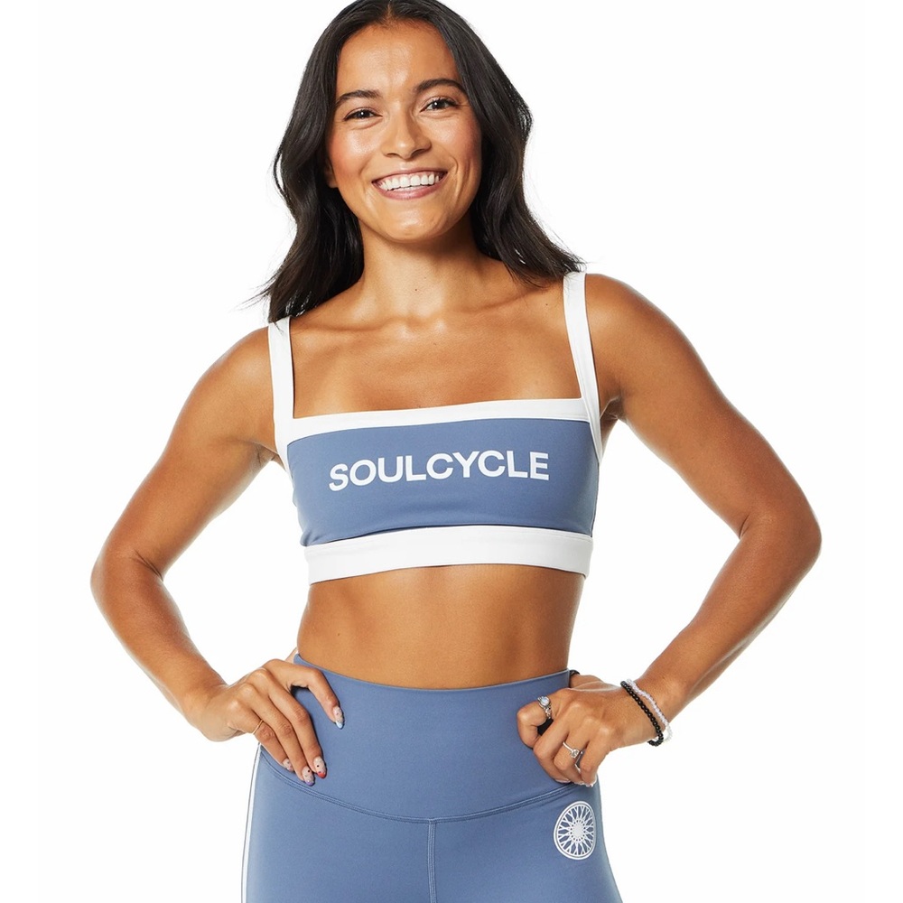 SoulCycle Women's Blue and White Sports Bra